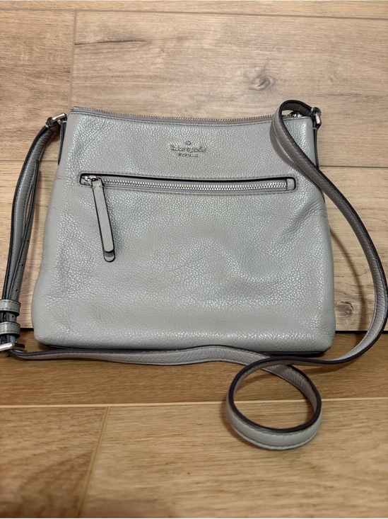 kate spade Handbags - Kate Spade New York Pebbled Leather Crossbody Bag Gray Zip Top Adjustable Strap